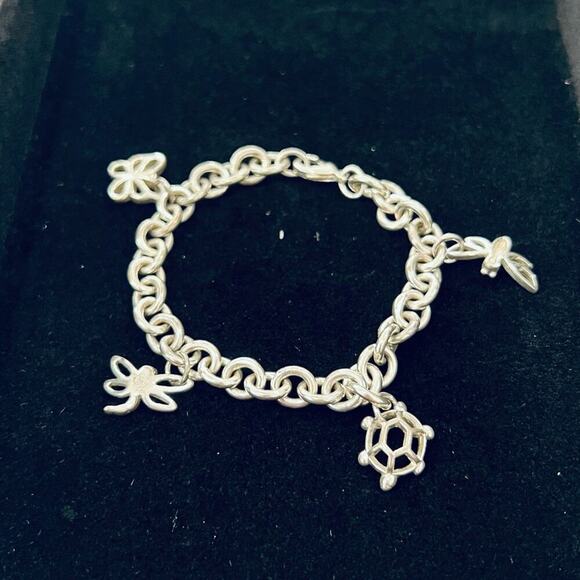 Authentic vintage Tiffany & Co Silver Butterfly Turtle Firefly Bee Bracelet - Picture 3 of 4